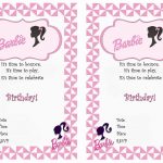 Barbie Free Printable Birthday Party Invitations | Birthday Party   Free Printable Barbie Birthday Party Invitations
