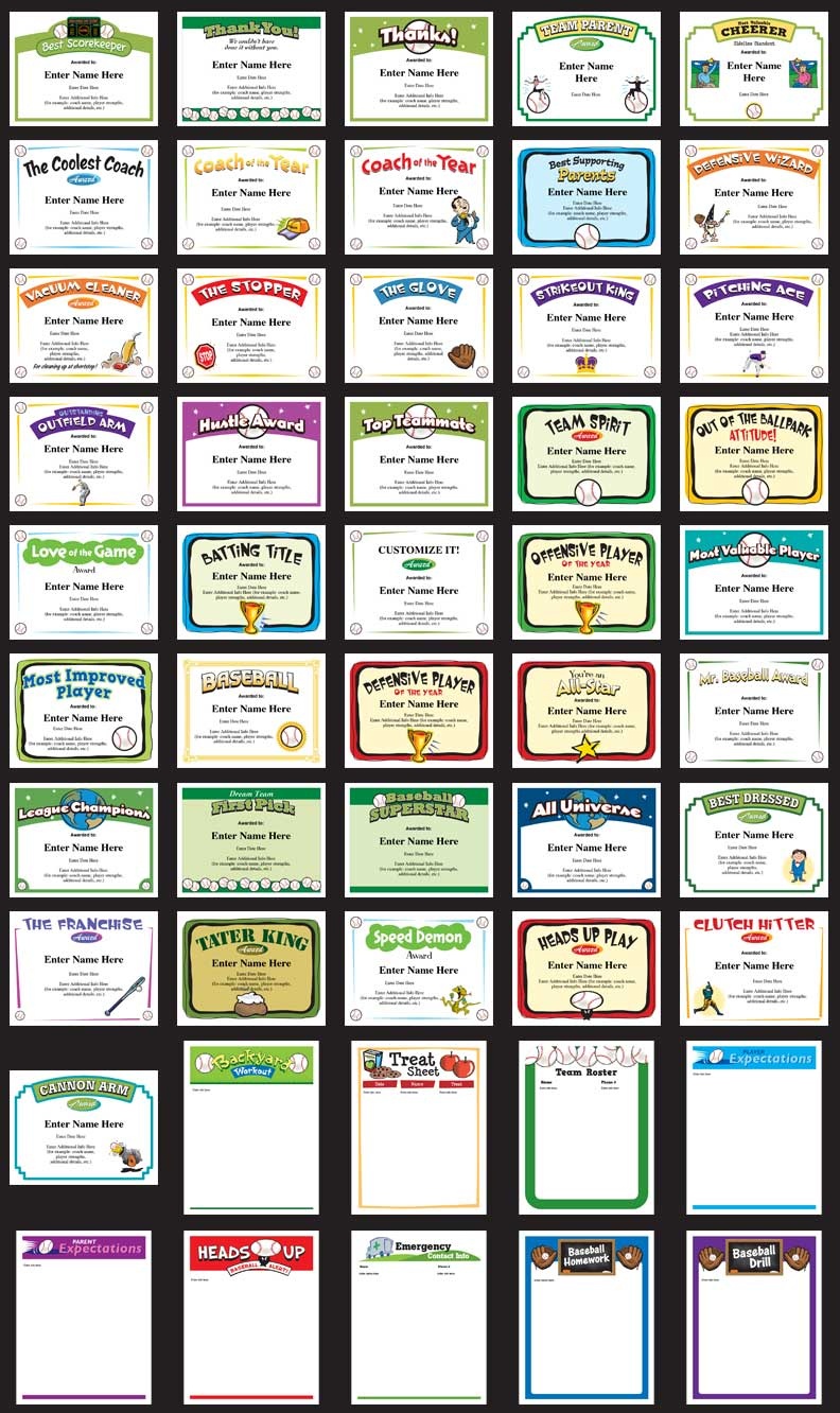Baseball Certificates - Free Award Templates - Free Printable Baseball Certificates