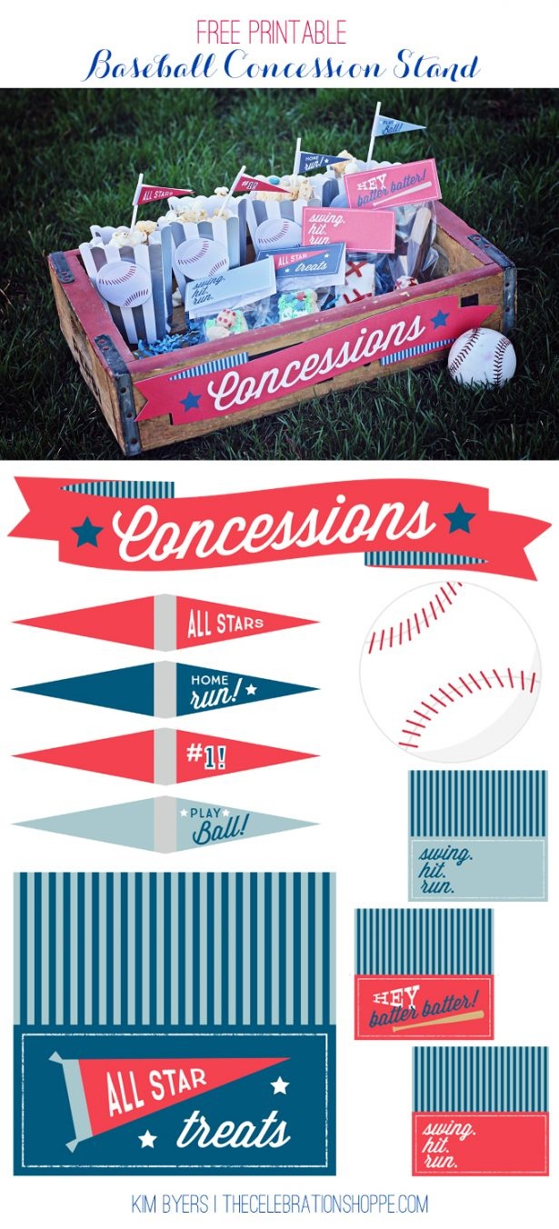 Baseball Party Decoration Ideas &amp;amp; Supplies | Free Printables - Free Concessions Printable