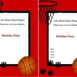 Basketball Birthday Invitations Invitation Pvc Invites Vip   Basketball Invites Free Printable
