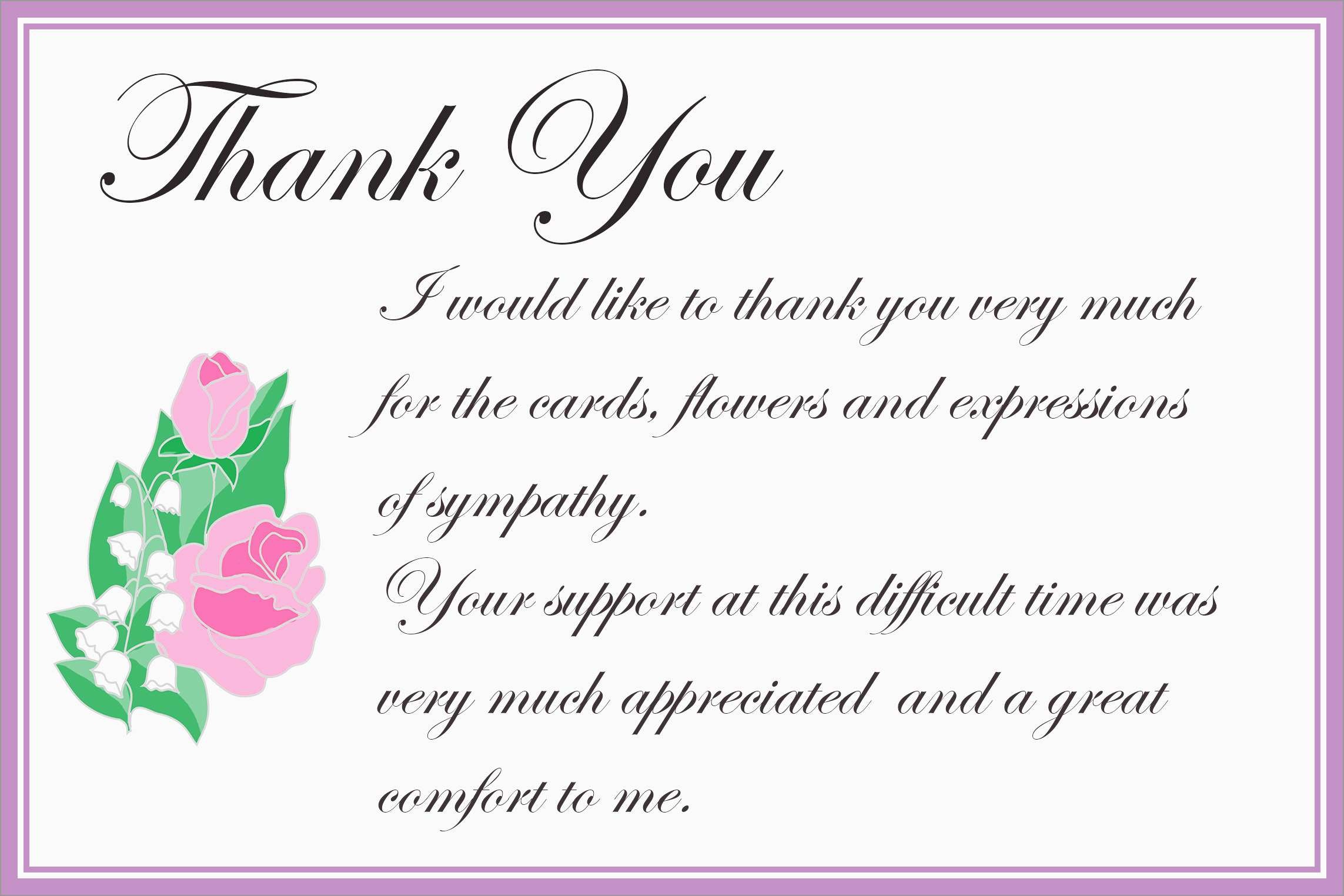 Beautiful Free Funeral Thank You Cards Templates | Best Of Template - Thank You Sympathy Cards Free Printable
