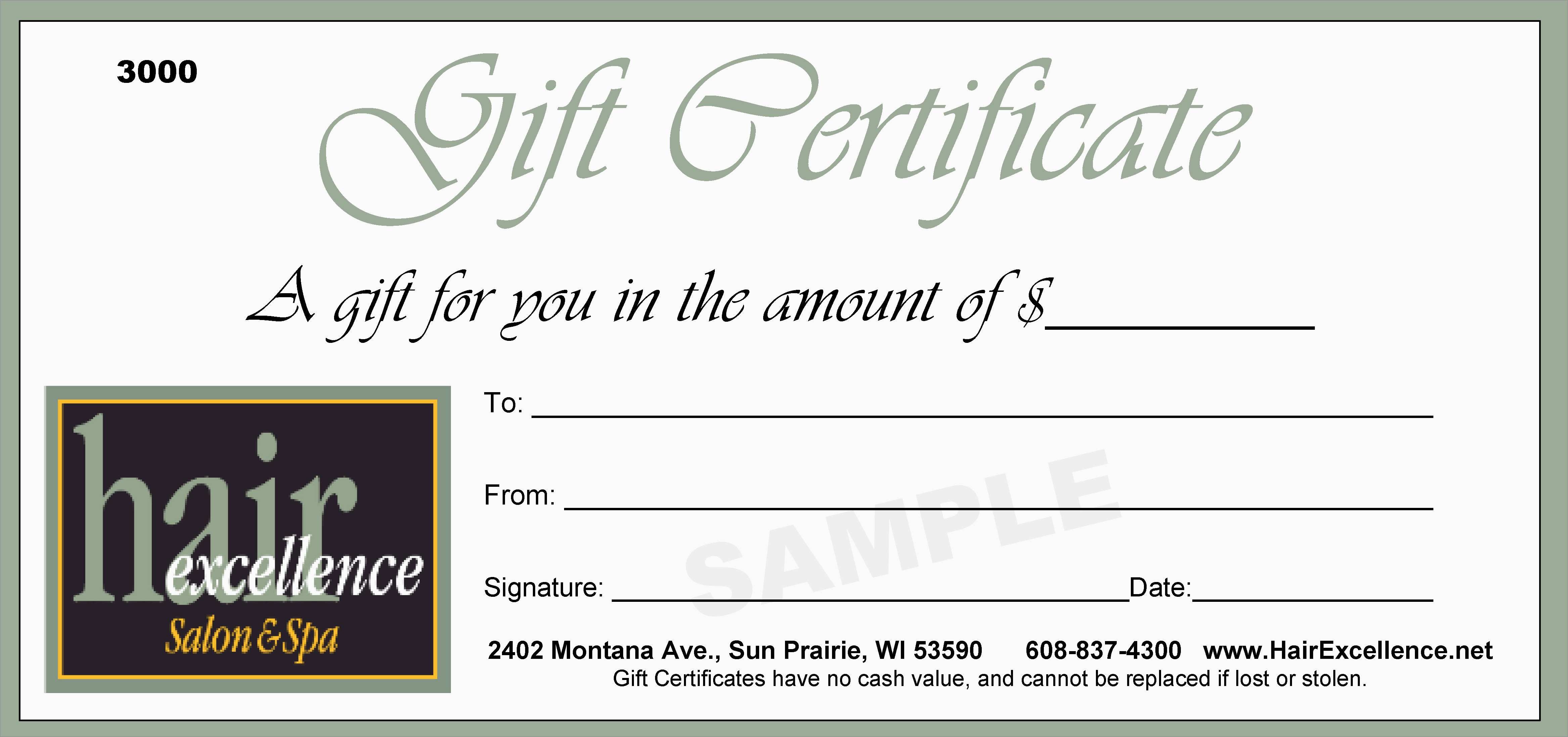 Beautiful Spa Gift Certificate Template Free | Best Of Template - Free Printable Gift Certificates For Hair Salon