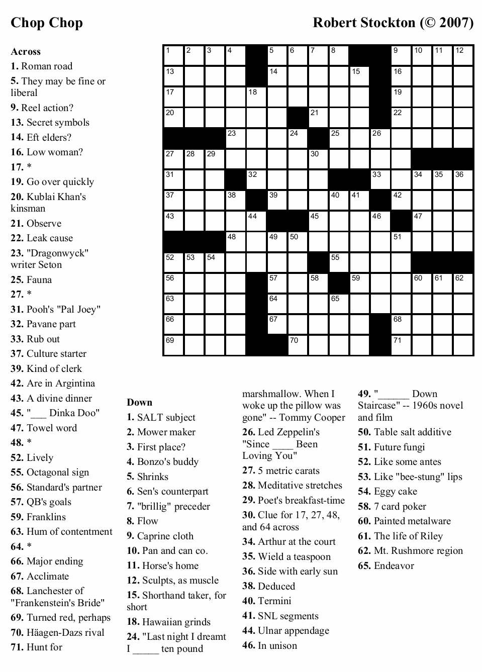 free make your own crosswords puzzles