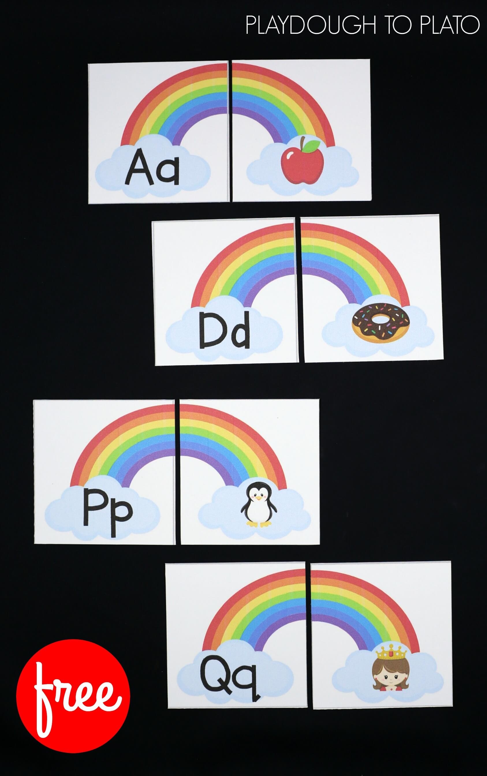 Beginning Sound Rainbows - Playdough To Plato - Free Printable Rainbow Letters