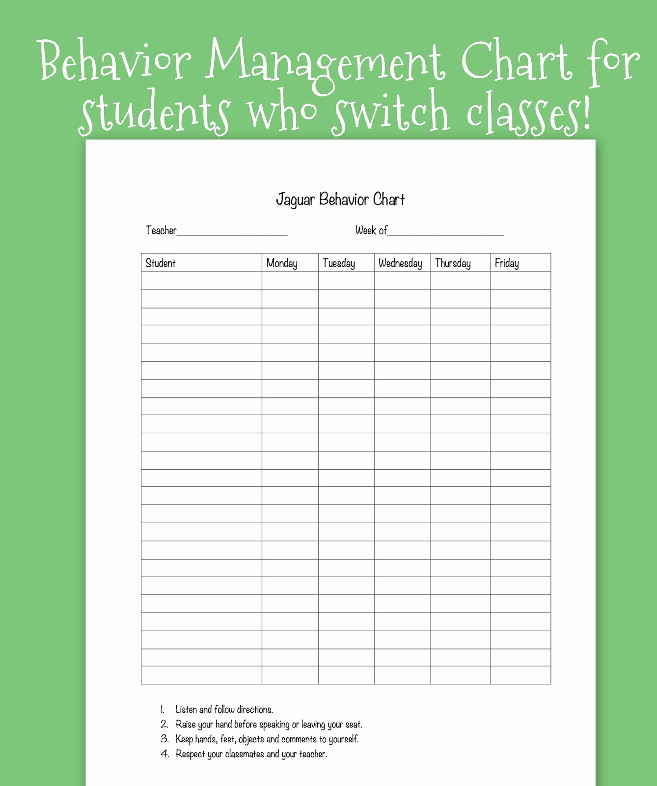 Behavior Chart Template High School Free Printable Behavior Charts - Free Printable Behavior Charts