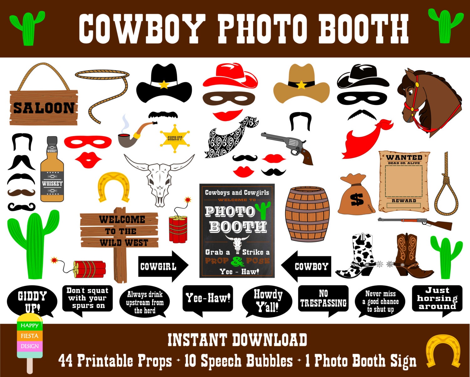 Best 50+ Western Photo Booth Props Printables - Freshomedaily - Free Printable Western Photo Props