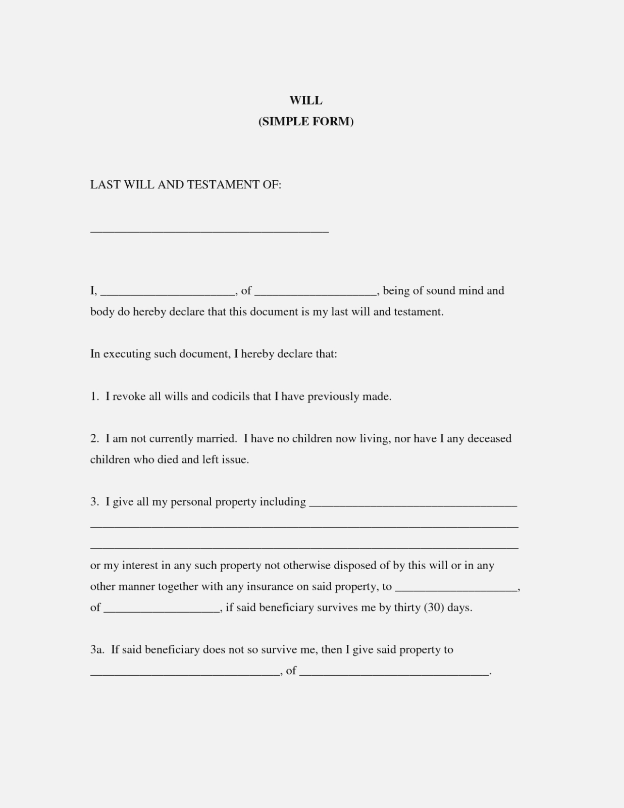 Best Photos Of Online Printable Will Form – Free Printable Last Will - Free Online Printable Living Wills