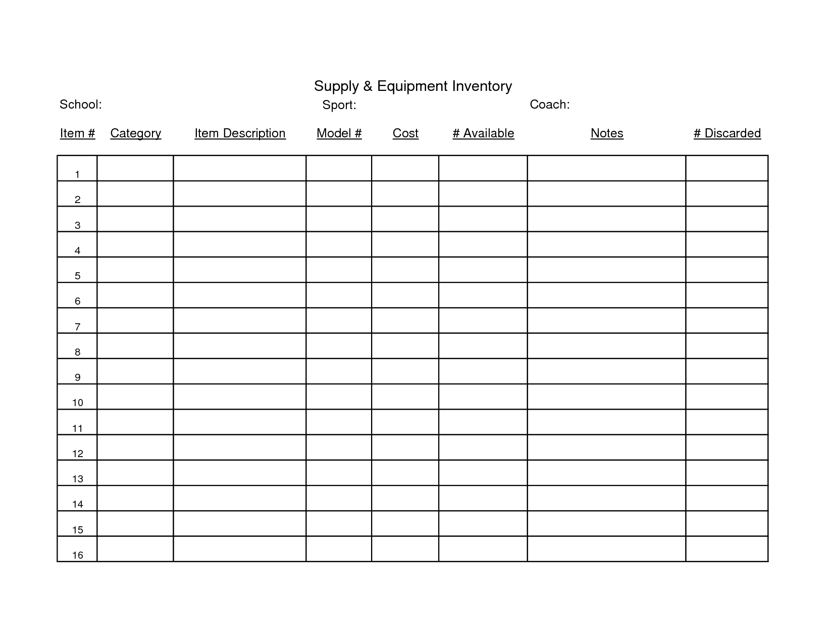 Best Photos Of Supply Inventory Sheet Printable - Free Printable - Free Printable Inventory Sheets