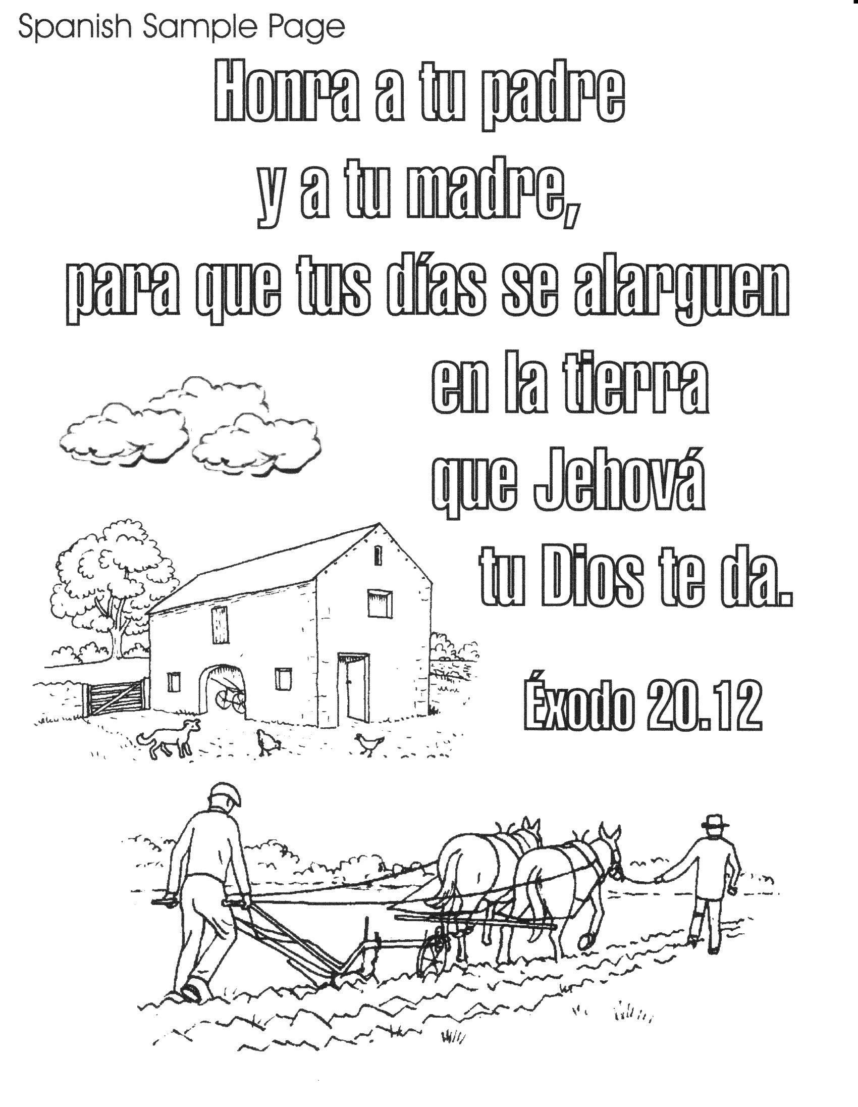 Bible Spanish Coloring Pages Free Printable | Spanish Bible Verse - Free Printable Spanish Books