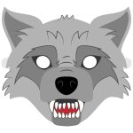 Big Bad Wolf Mask Template | Free Printable Papercraft Templates   Free Printable Wolf Face Mask