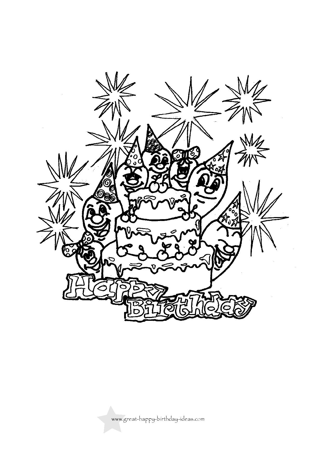 free printable birthday cards to color free printable