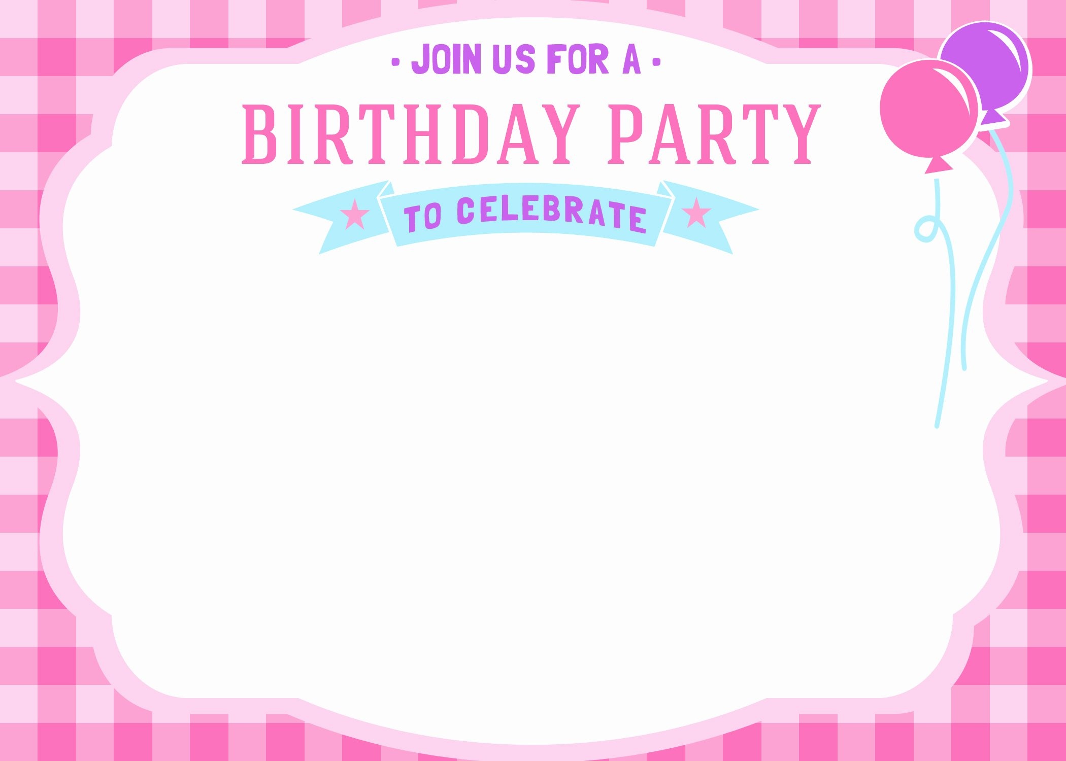 Birthday Invitation Template Printable | Artolahti Template Design - Free Printable Girl Birthday Invitations