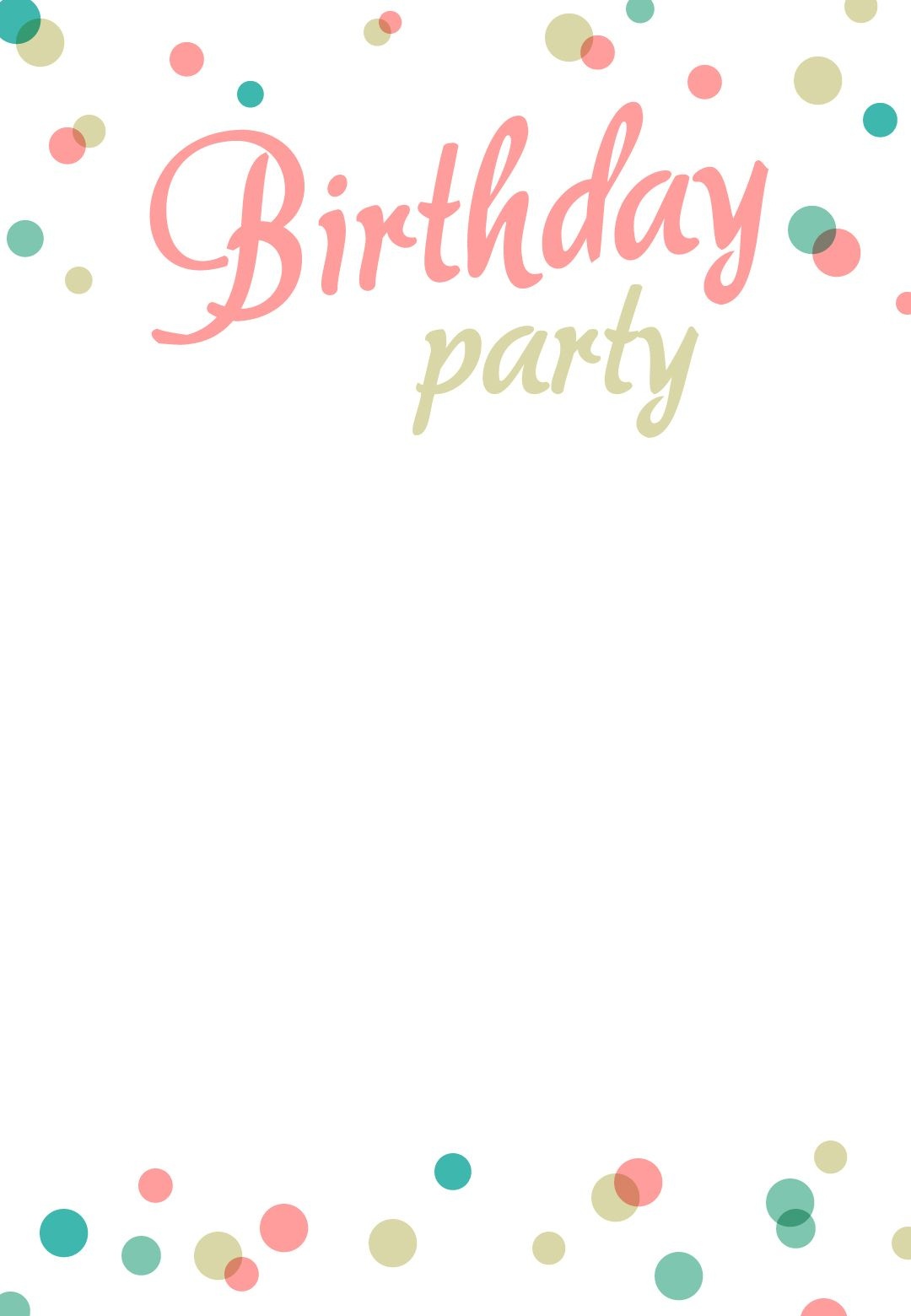 Birthday Party Dots - Free Printable Birthday Invitation Template - Free Printable Polka Dot Birthday Party Invitations