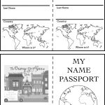 Blank Passport Template. Passport Symbol Coloring Page With Their   Free Printable Passport Template