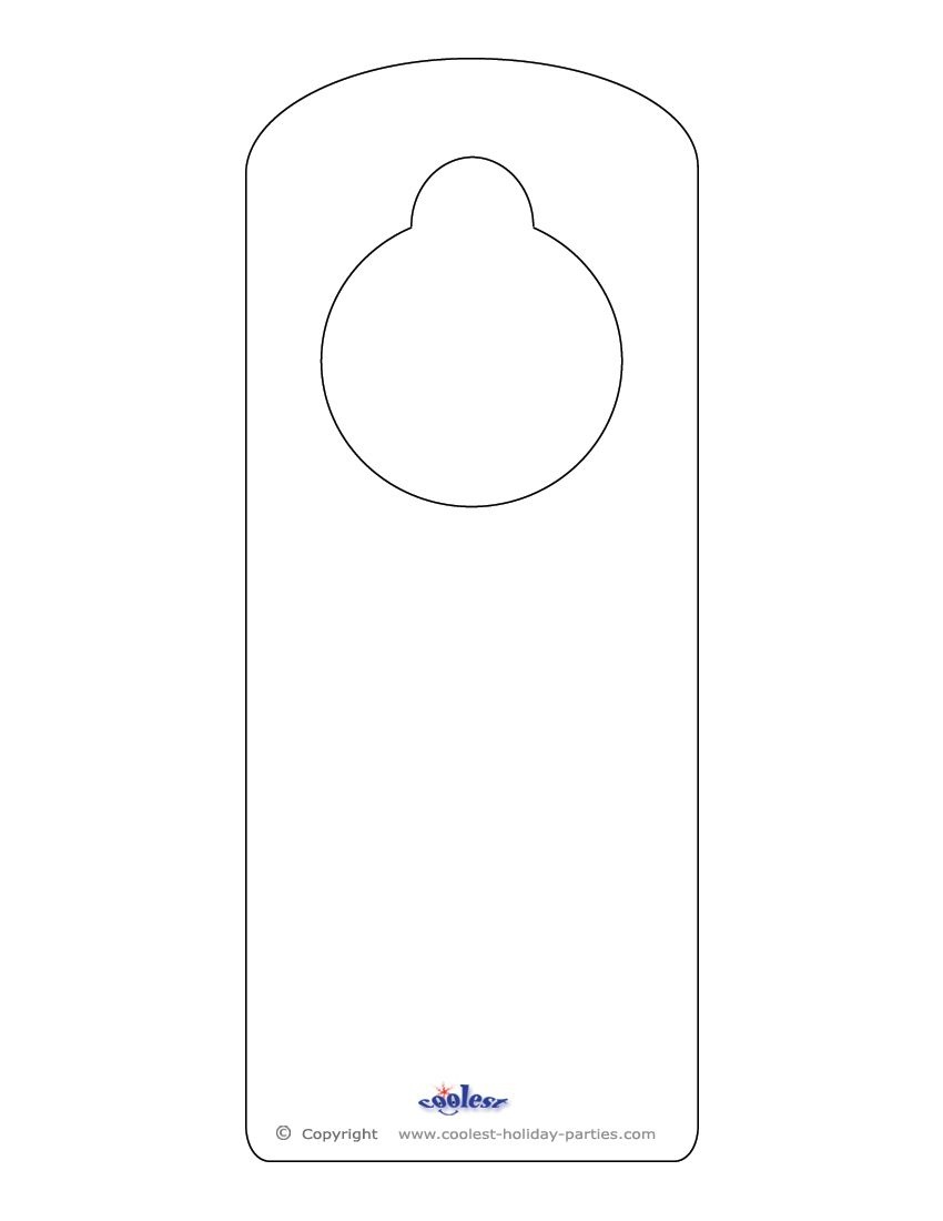 Blank Printable Doorknob Hanger Template | Templates | Doorknob - Free Printable Door Knob Hanger Template