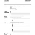 Blank Resume Form To Print Fill In The Cv Template 4   Tjfs Journal   Free Blank Resume Forms Printable