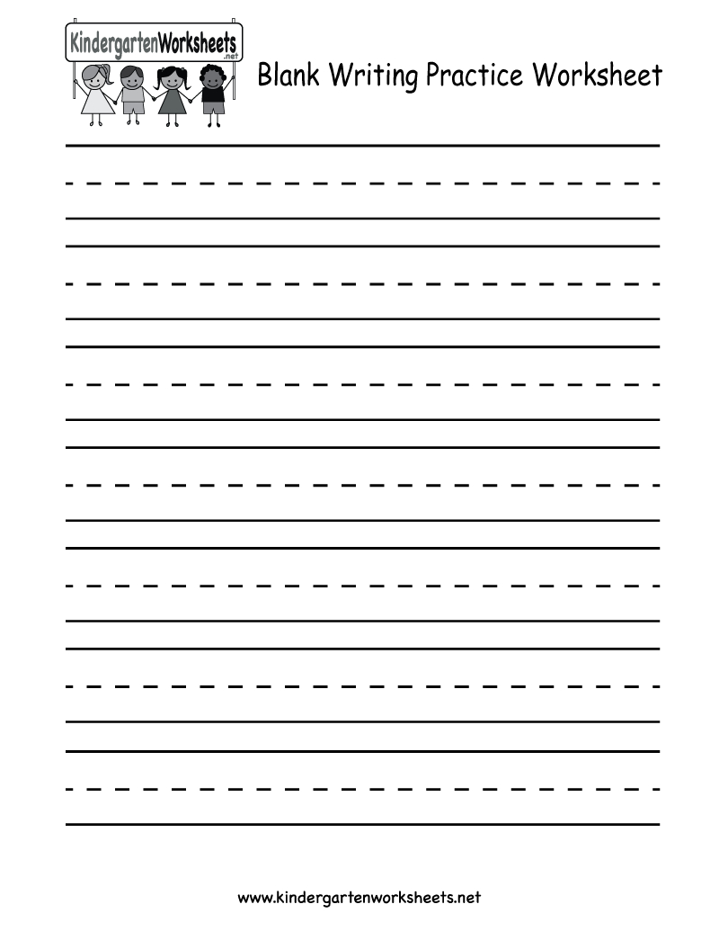 Blank Writing Practice Worksheet - Free Kindergarten English - Free Printable Worksheets Handwriting Practice