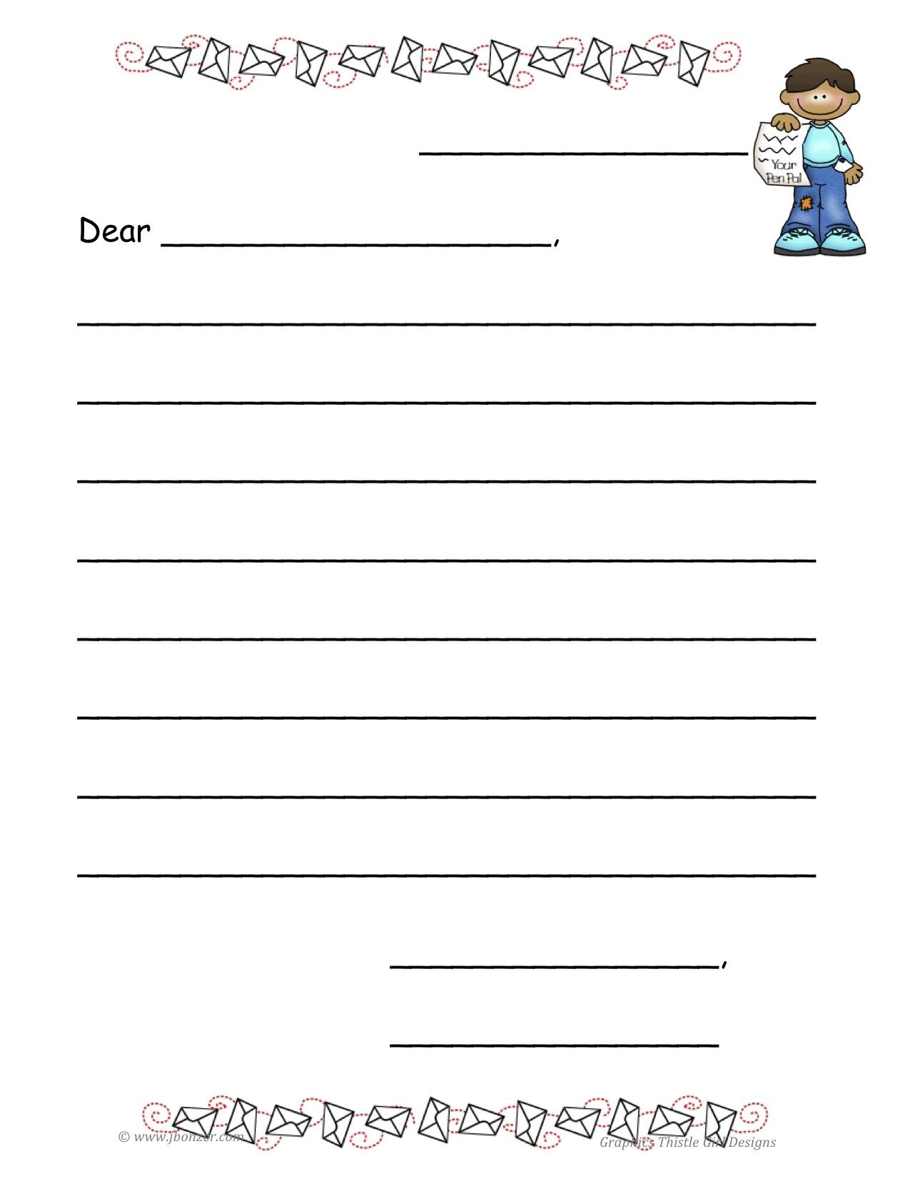 3Rd Grade Writing Paper Floss Papers Free Printable Letter Writing 