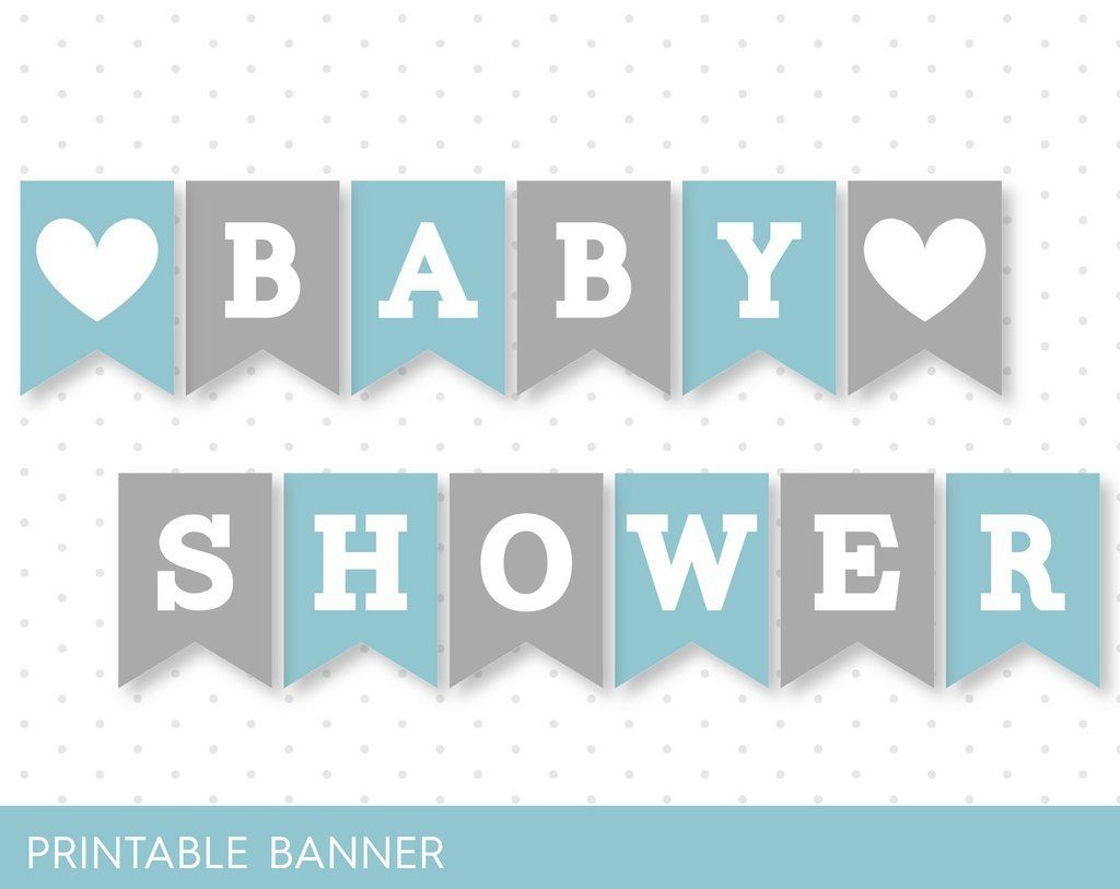 Blue Banner, Grey Banner, Oh Baby Banner, Oh Boy Banner, Printable - Free Printable Baby Shower Banner Letters