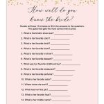 Blush And Confetti How Well Do You Know The Bride Game | Love<3   Free Printable Bridal Shower Cards
