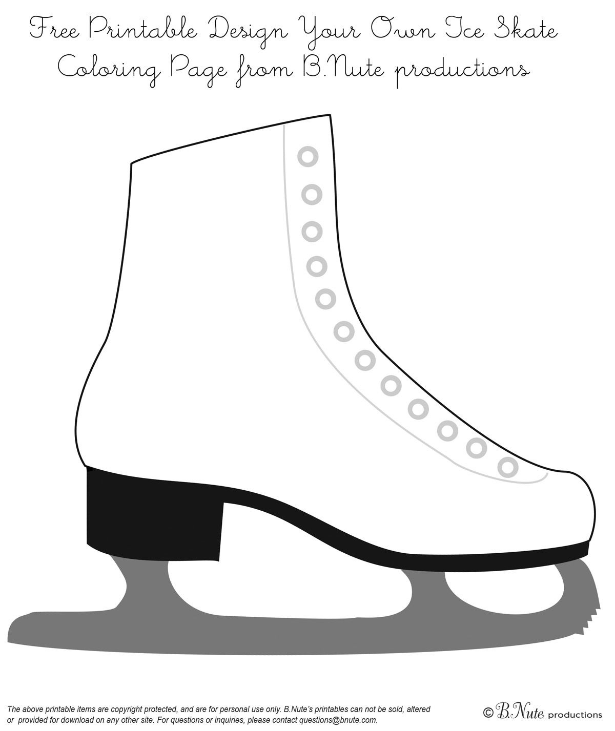 Bnute Productions: Free Printable Coloring Page: Design Your Own Ice - Free Printable Skateboard Birthday Party Invitations