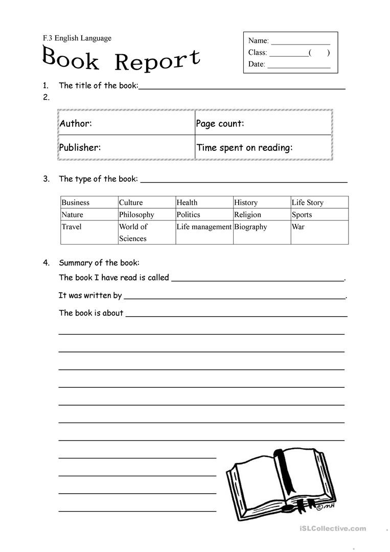 Book Report Form - Tutlin.psstech.co - Book Report Template Free Printable