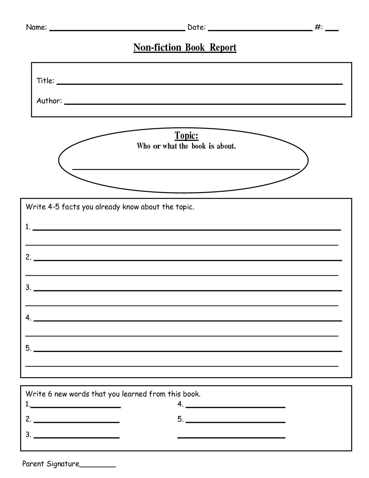 Book Report Free Printable - Tutlin.psstech.co - Free Printable Book Report Forms