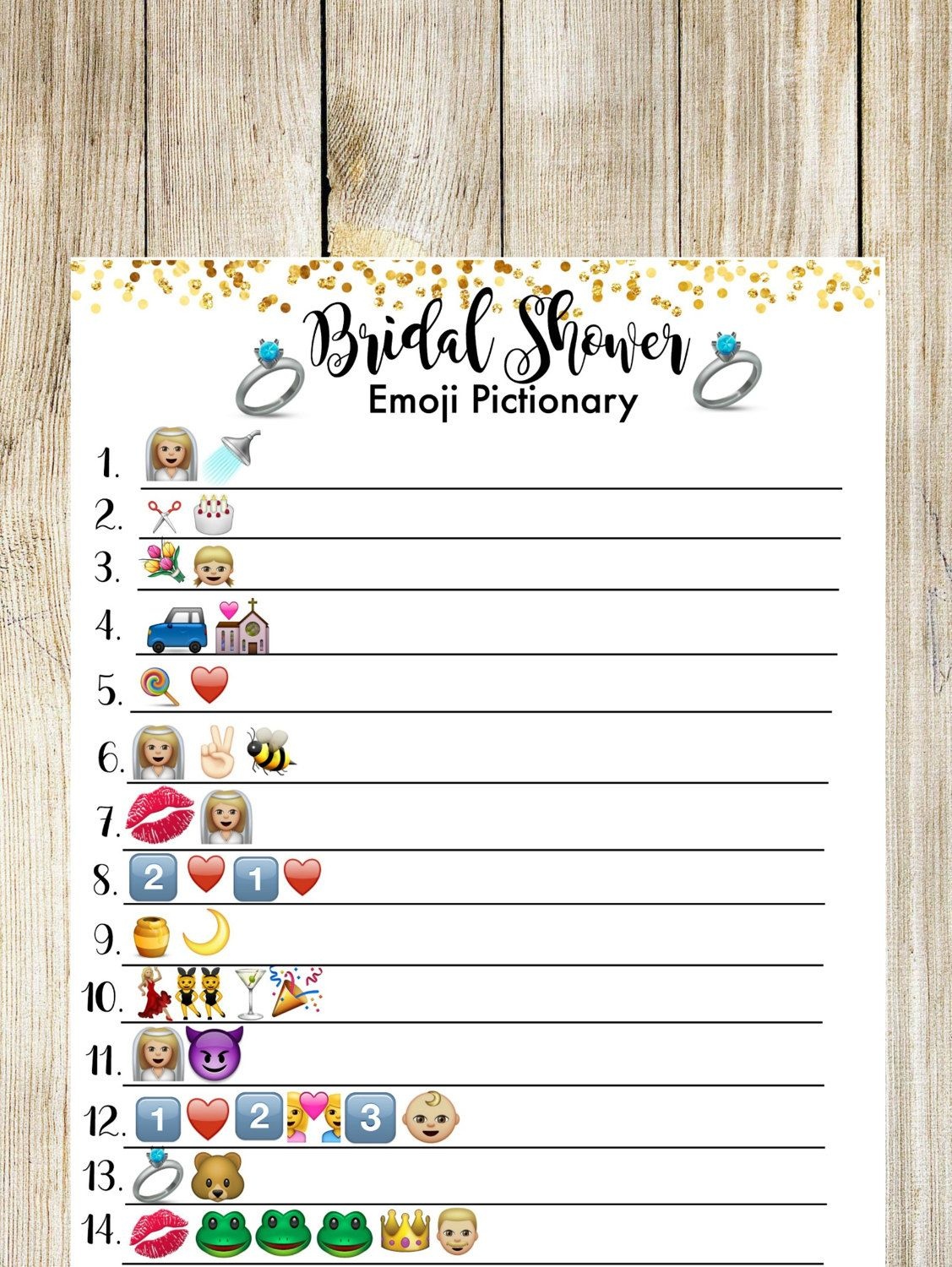 Wedding Emoji Pictionary Free Printable - Free Printable