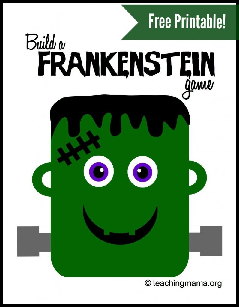 Build A Frankenstein Game - Roll A Monster Free Printable