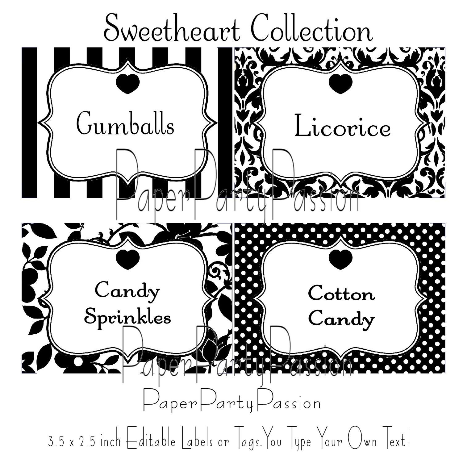 Candy Label Templates Free | Free Candy Buffet Label Templates - Free Printable Candy Buffet Labels Templates