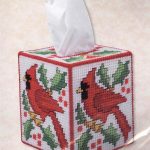 Cardinal Kleenex Tissue Box Cover Plastic Canvas Kit ~ New | For   Free Printable Plastic Canvas Tissue Box Patterns
