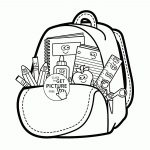 Cartoon School Supplies Coloring Page For Kids, Back To School   Back To School Free Printable Coloring Pages