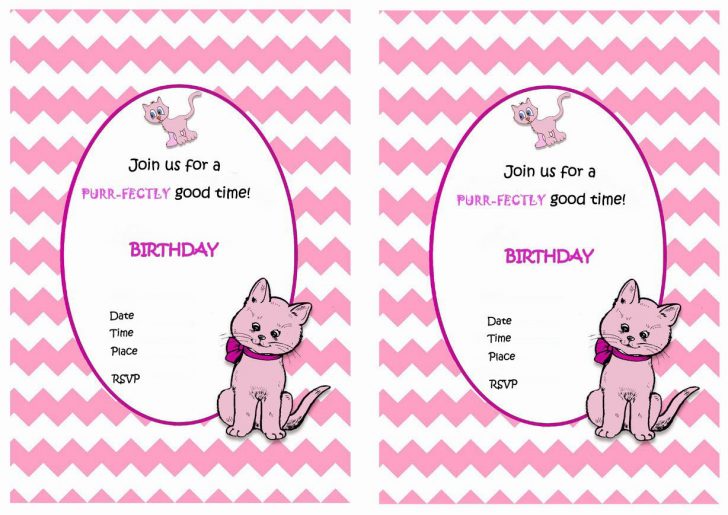 Free Printable Kitten Birthday Invitations