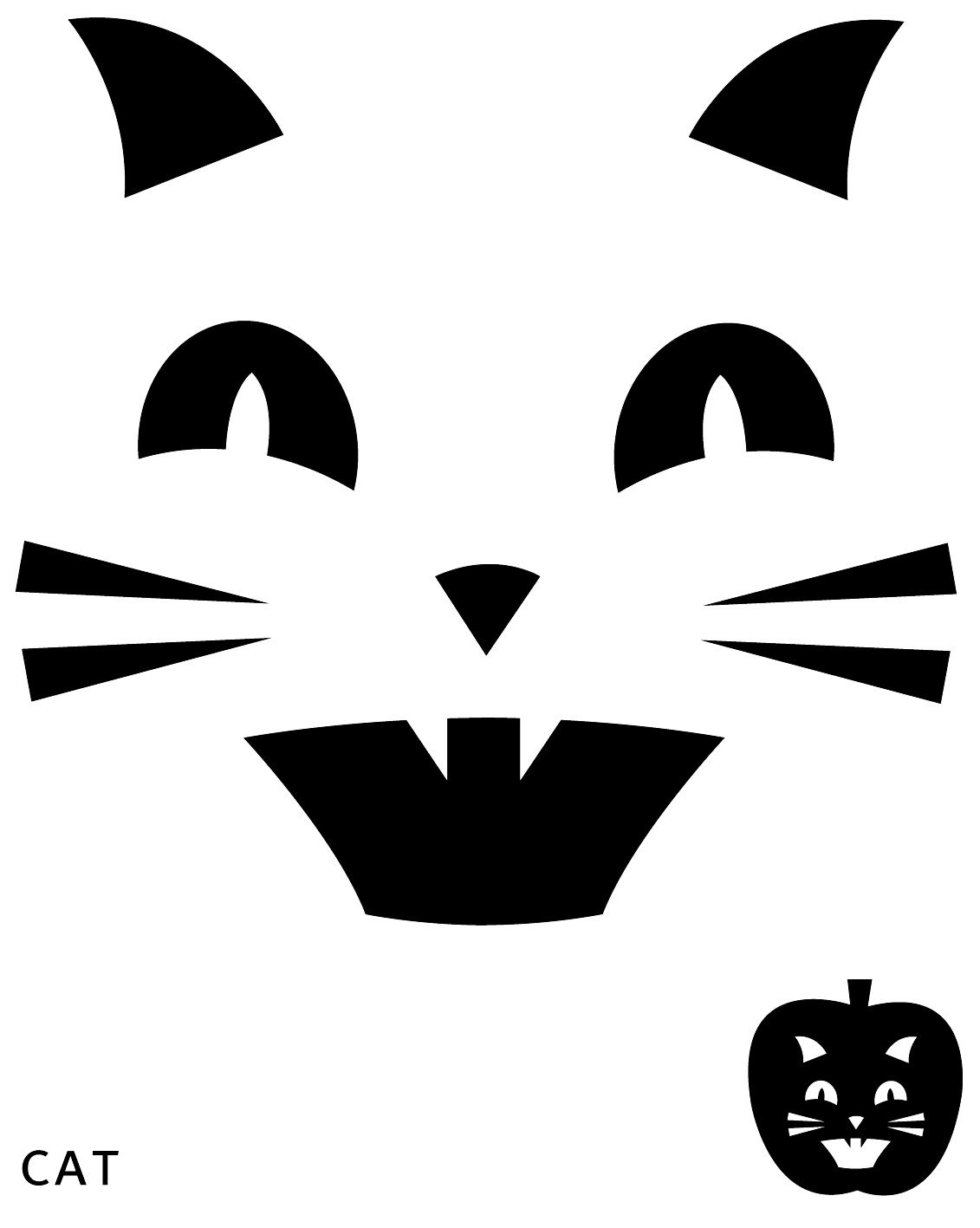 Cat Pumpkin Carving Template | Halloween | Pumpkin Carving Patterns - Free Pumpkin Carving Templates Printable