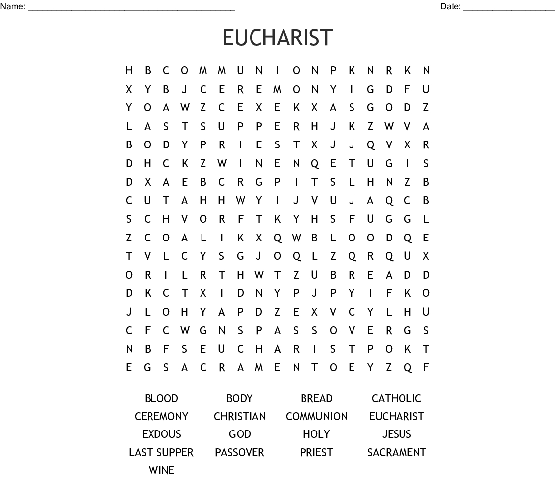 Catholic Mass Word Search - Wordmint - Free Printable Catholic Word Search