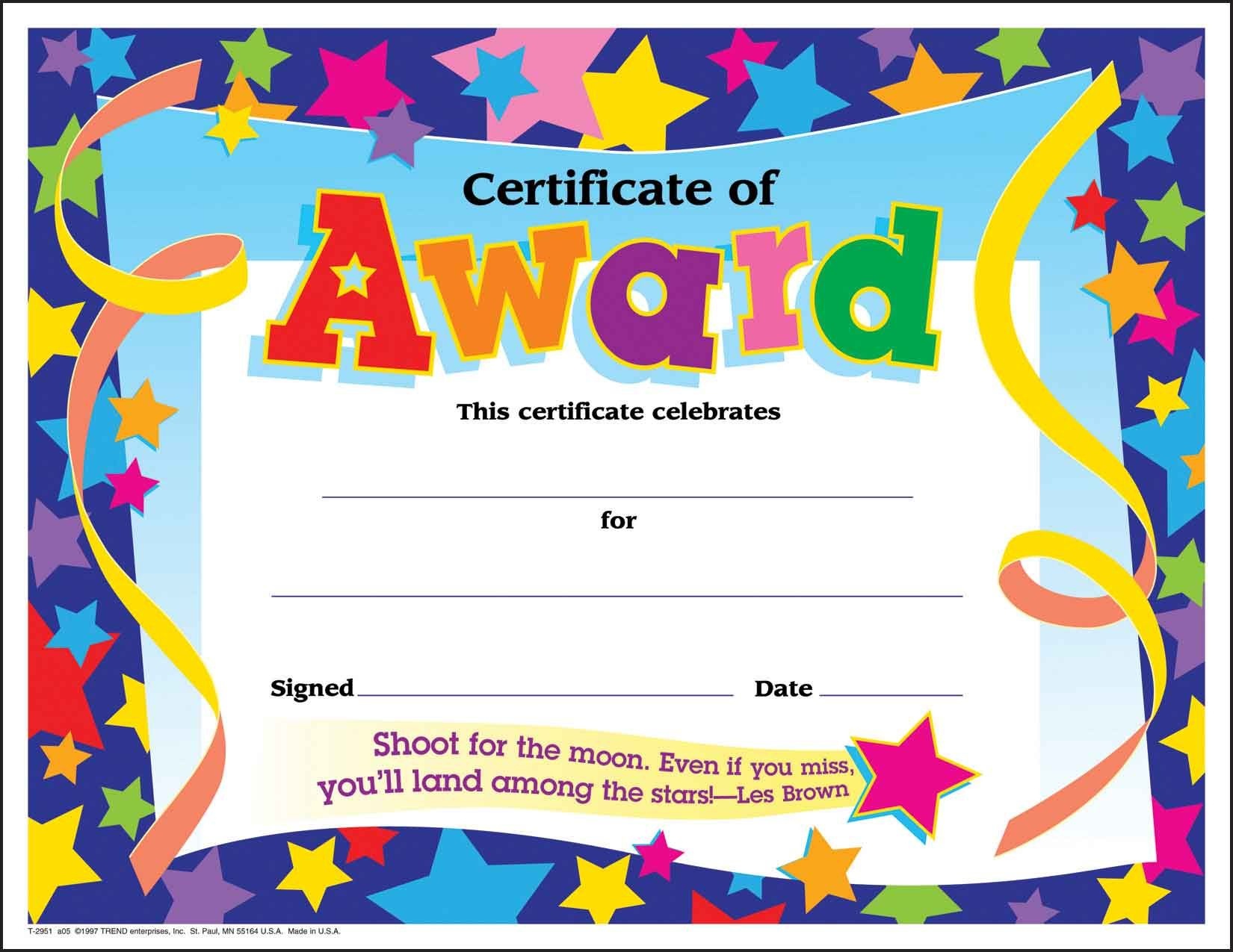 Certificate Template For Kids Free Certificate Templates - Free Printable Camp Certificates
