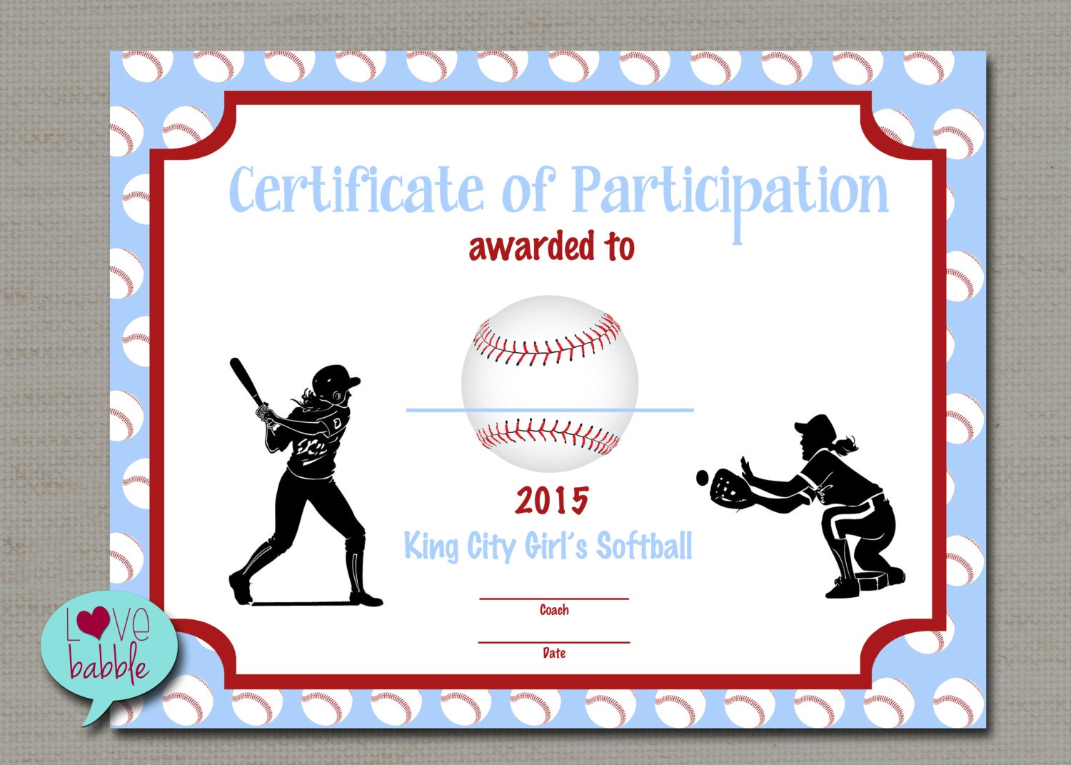 Certificate Templates: Sports Certificate Template Certificate Templates - Free Printable Softball Certificates