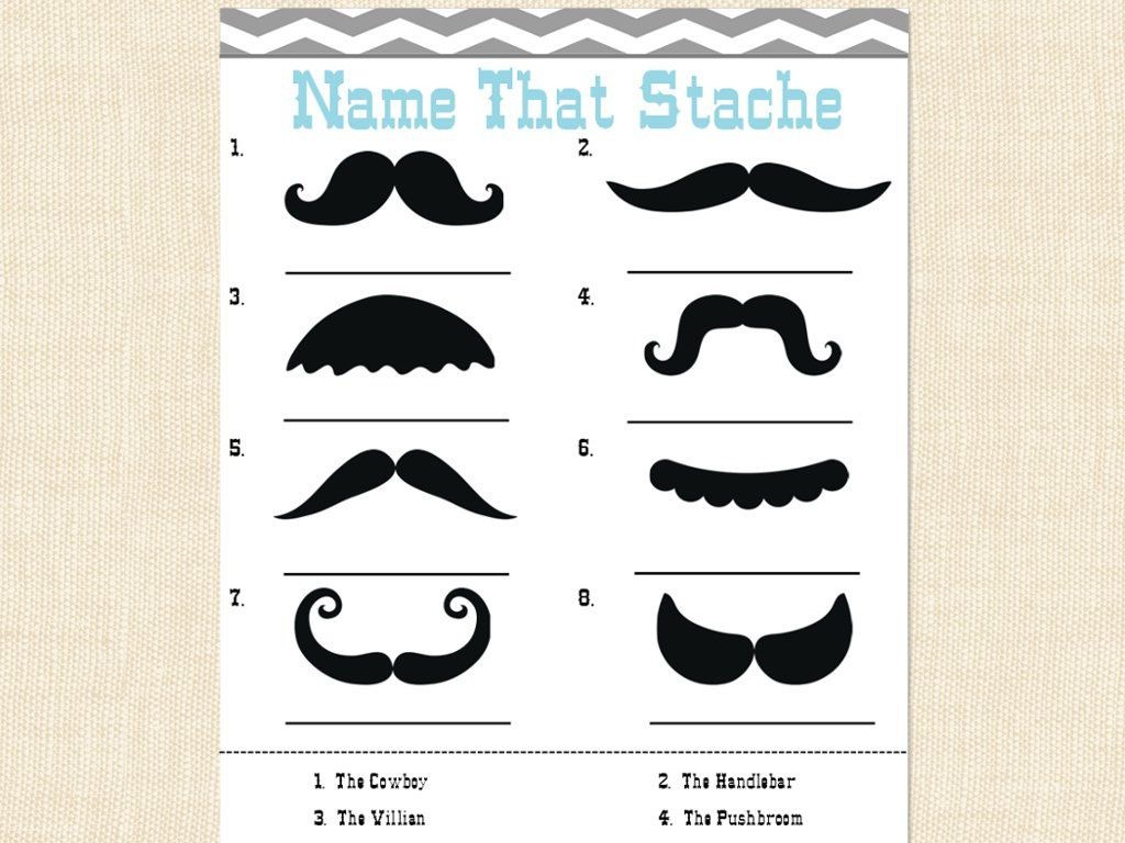 Chad Howadd (Chadhowadd) On Pinterest - Name That Mustache Game Printable Free