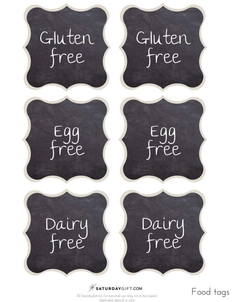 Chalkboard Buffet Food Labels {Free Printables} | Saturdaygift - Free Printable Buffet Food Labels
