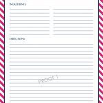 Chevron Recipe Sheet Editable | School Binder Wallpaper | Printable   Free Printable Recipe Templates