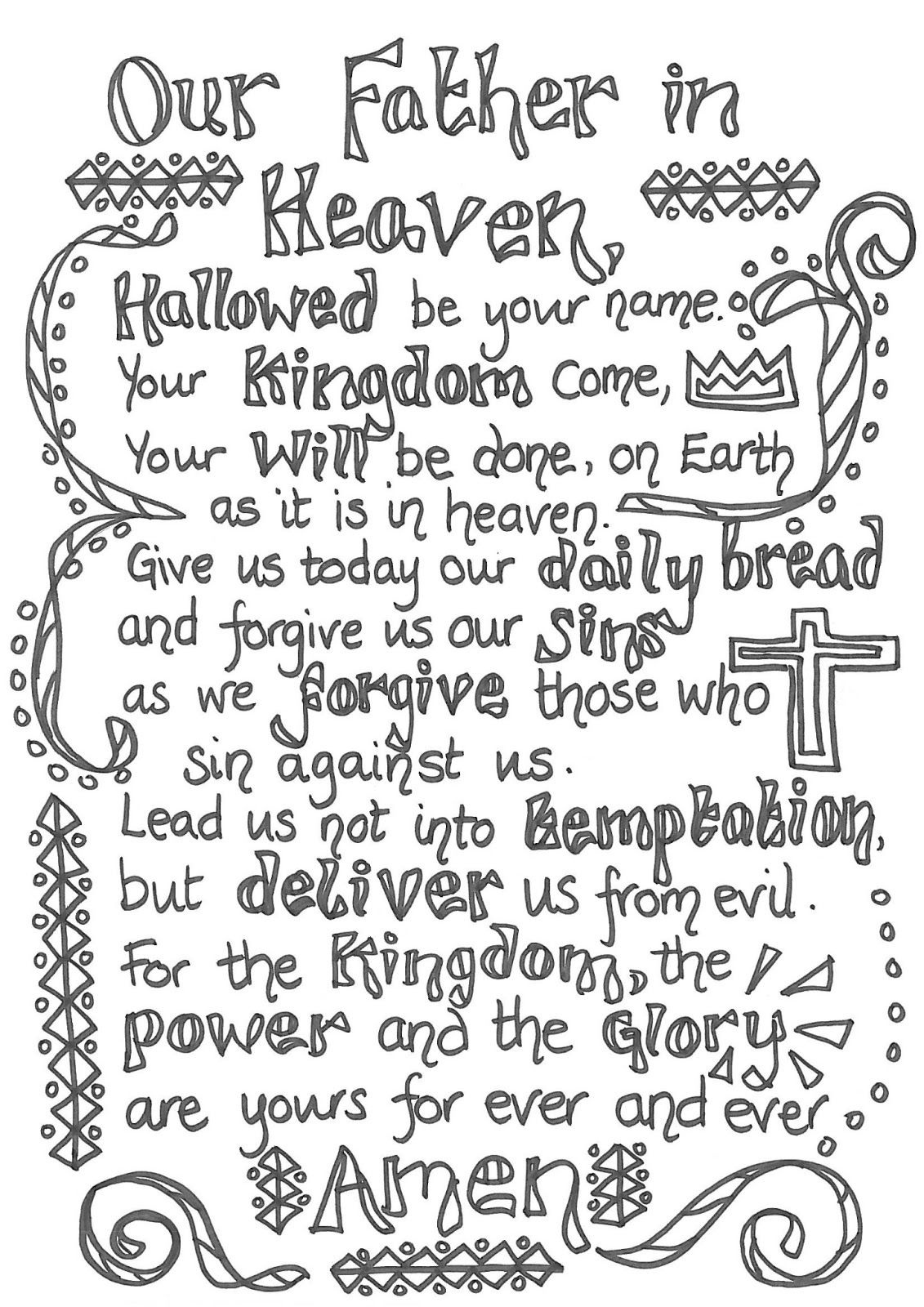 Click The Lord s Prayer Doodle Coloring Pages To View Printable Free 
