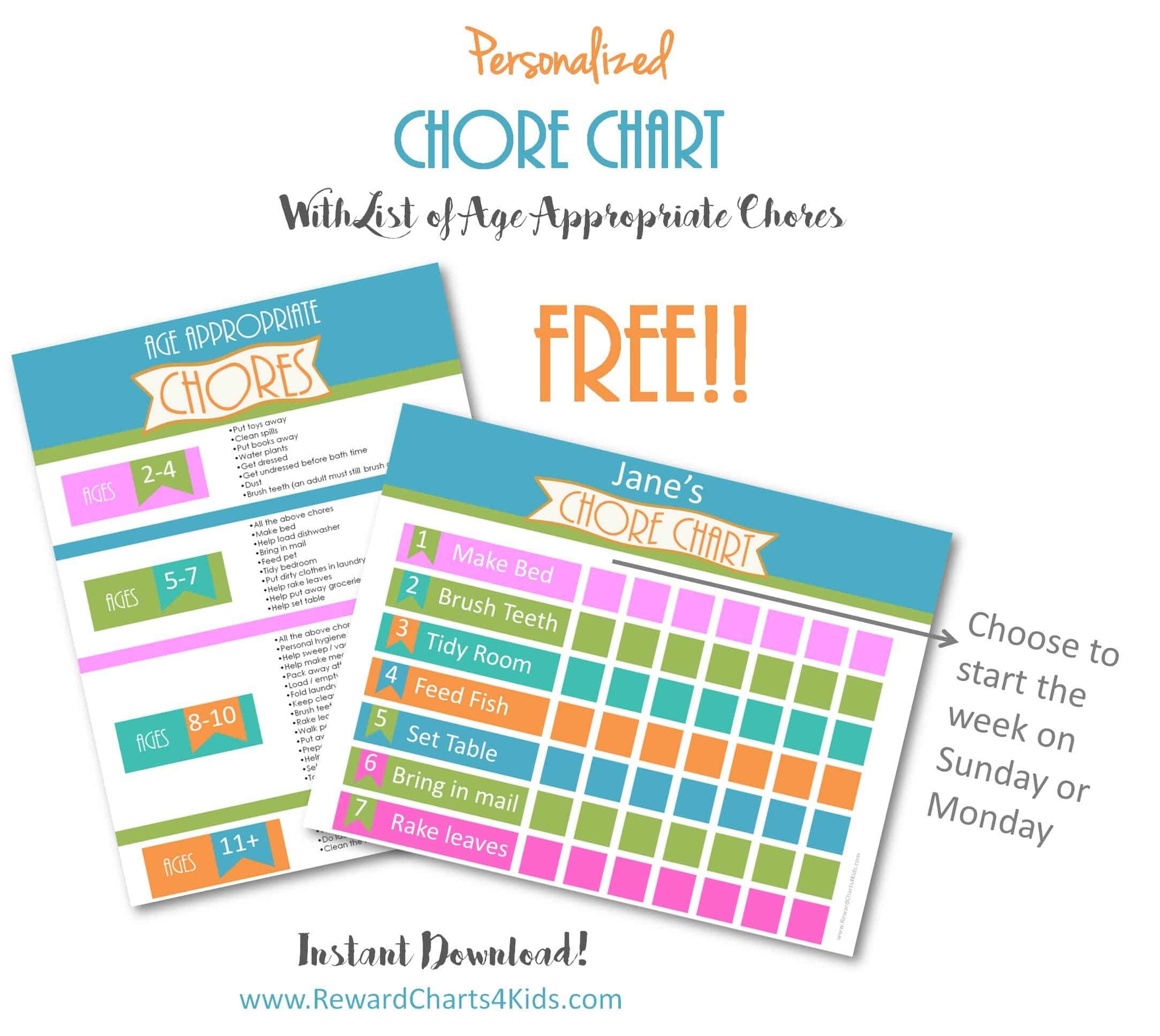 Chore Chart Template - Free Printable Chore Charts For Multiple Children