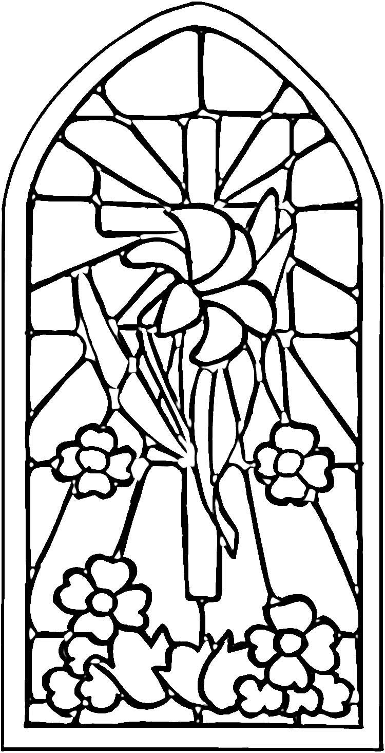 Christian Stained Glass Patterns | Stained Glass Window Coloring - Free Printable Religious Stained Glass Patterns