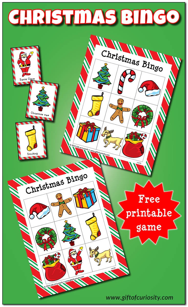 Christmas Bingo Game {Free Printable} - Gift Of Curiosity - Christmas Bingo Game Printable Free