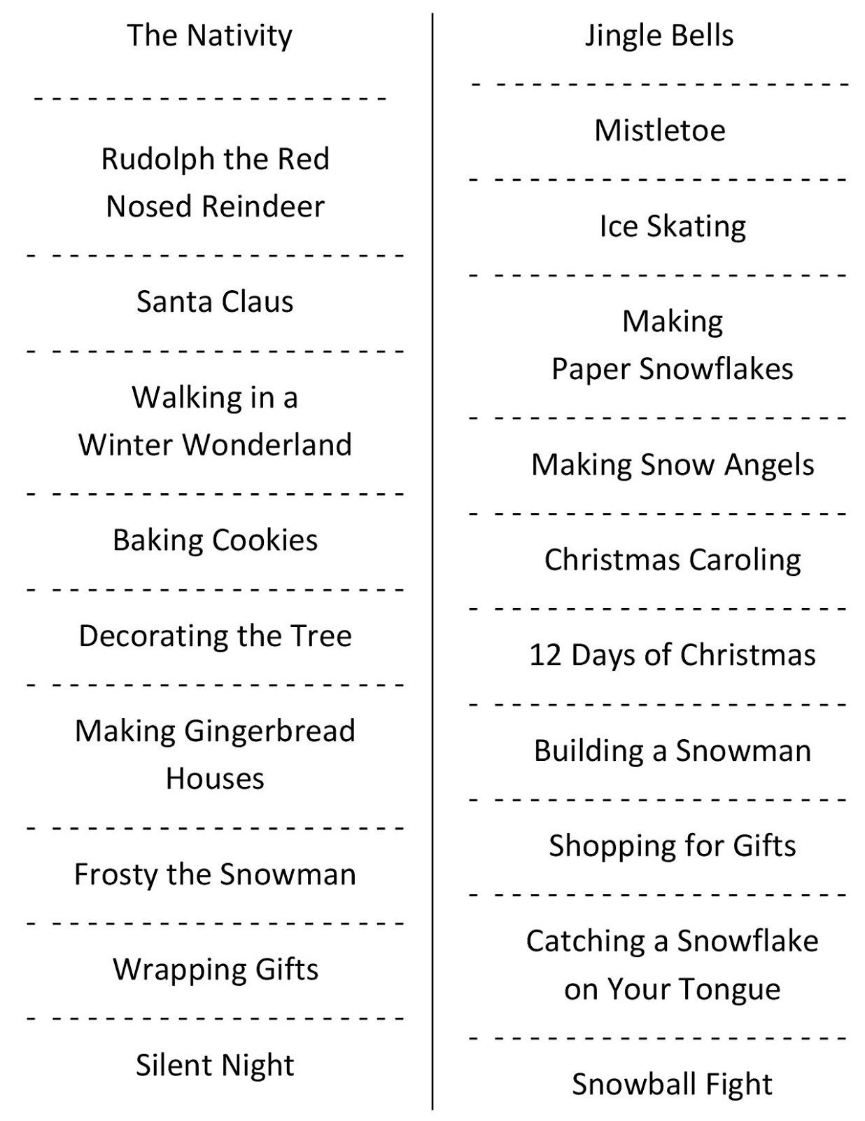 Christmas Charades (Free Printable Party Game) | Christmas | Daily - Holiday Office Party Games Free Printable