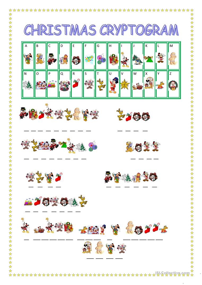 Christmas Cryptogram Worksheet - Free Esl Printable Worksheets Made - Free Printable Cryptograms