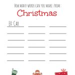 Christmas Games For Kids ~ Free Printable, Christmas Make A Word   Free Games For Christmas That Is Printable