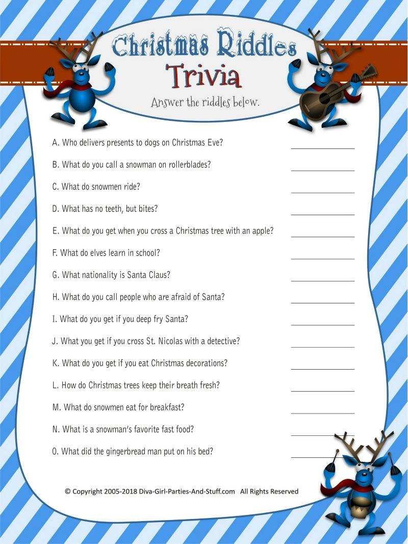 Free Printable Christmas Riddle Games | Free Printable