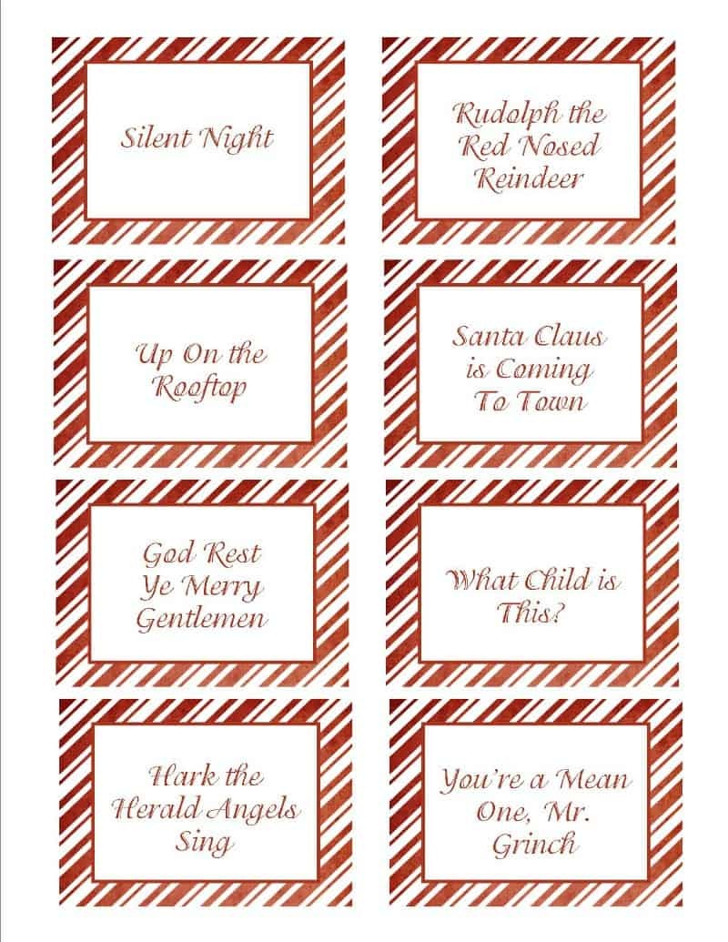 Christmas Songs Pictionary- Free Christmas Game - Free Printable Christmas Pictionary Cards