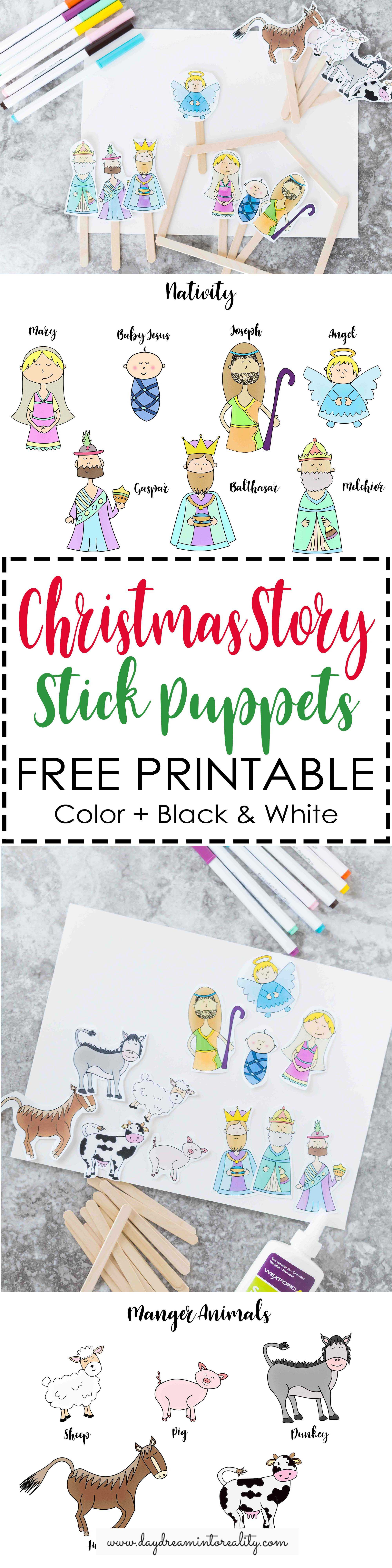 Christmas Story Stick Puppets Free Printable - Free Printable Nativity Story